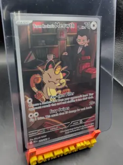 Pokemon TCG Team Rockets Meowth Card 203/182 Destined Rivals NM+ Condition - Image 4