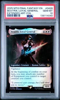 Magic The Gathering Final Fantasy Beatrix Loyal General Foil Extended Art PSA 10 - Image 1