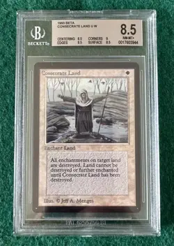 Consecrate Land - BETA - MTG - BGS 8.5 Quad++ Beauty. More MTG In My Store. - Image 1
