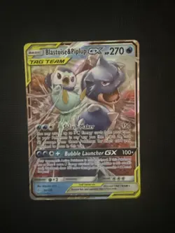 Pokemon Blastoise & Piplup GX 38/236 Sun And Moon Cosmic Eclipse Tag Team - Image 1