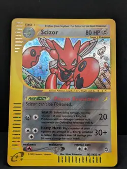 Scizor H21/H32 Aquapolis Holo Ultra Rare Pokemon TCG Nintendo e-reader LP+ - Image 3