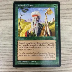 WORLDLY TUTOR CCG MIRAGE MAGIC THE GATHERING MTG 1996 GREEN INSTANT - Image 1