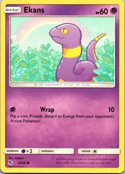 Ekans Hidden Fates 25/68 NM-M Common Pokemon Card - Image 1