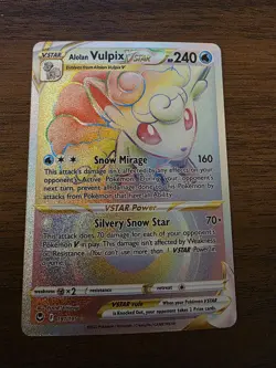 Pokemon Alolan Vulpix VSTAR 197/195 Full Art Holo Secret Rare Silver Tempest - Image 1