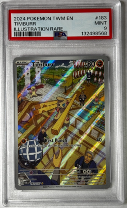 Timburr Illustration Rare PSA 9 MINT (2024) Pokemon Twilight Masquerade 183/167 - Image 1