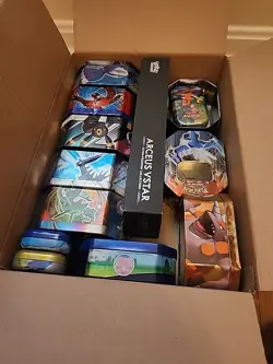 Random Lot Of Empty Pokemon Tins And Arceus Vstar Collection - Image 4
