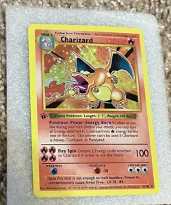 Fan made art work Charizard 4/102 First edition Holo Rare 1999 Pokemon Base Set - Image 1