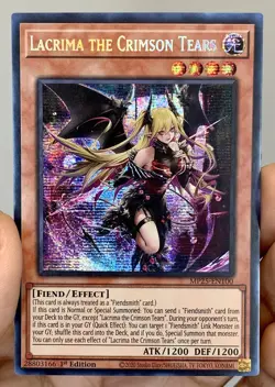 Yugioh Lacrima the Crimson Tears MP25-EN100 Prismatic Secret Rare 1st NM w/Track - Image 1