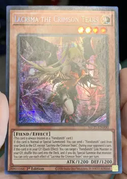 Yugioh Lacrima the Crimson Tears MP25-EN100 Prismatic Secret Rare 1st NM w/Track - Image 4