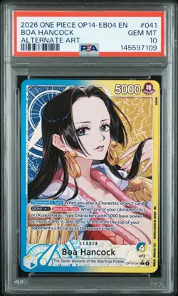2026 ONE PIECE OP14-041 THE AZURE SEA'S SEVEN BOA HANCOCK ALTERNATE PSA 10 - Image 1