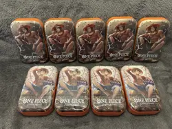 9x One Piece Card Game Vol. 2 Tin Lot Sealed Luffy Ace Art Mixed - Brand New - Image 1