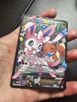 Pokemon Sylveon EX Full Art Ultra Rare RC3 Generations Holo Foil Card *damaged* - Image 1