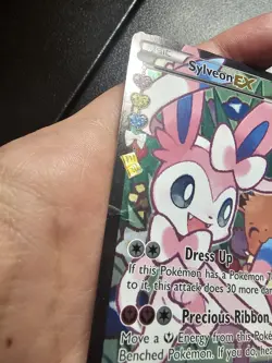 Pokemon Sylveon EX Full Art Ultra Rare RC3 Generations Holo Foil Card *damaged* - Image 2