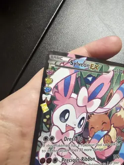 Pokemon Sylveon EX Full Art Ultra Rare RC3 Generations Holo Foil Card *damaged* - Image 3