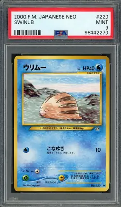 PSA 9 Swinub Neo Genesis No. 220 Japanese Pokemon Card B22 - Image 1