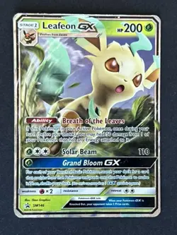 Pokemon Leafeon GX Sm146 SVP Black Star Promo Sun & Moon Pokemon TCG Card MP - Image 1