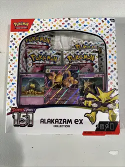 Pokemon TCG Scarlet and Violet - 151 Alakazam ex Collection Box - 4 Packs Sealed 820650855269 - Image 1