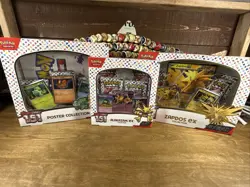 Pokemon TCG: Scarlet & Violet 151 Zapdos & Alakazam EX& poster collection Sealed - Image 1