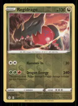 Regidrago SWSH07: Evolving Skies #124/203 Rare Reverse Holo Pokemon LP - Image 1