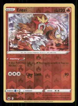 Entei Crown Zenith #021/159 Rare Reverse Holo Pokemon LP - Image 1