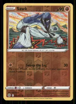 Sawk SWSH09: Brilliant Stars #081/172 Common Reverse Holo Pokemon LP - Image 1