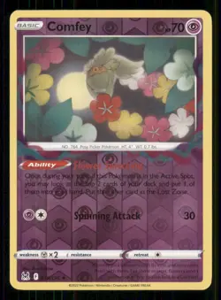 Comfey SWSH11: Lost Origin #079/196 Rare Reverse Holo Pokemon LP - Image 1