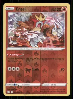 Pokemon - Entei Reverse Holo Rare - Crown Zenith #021/159 NM Free Shipping! - Image 1