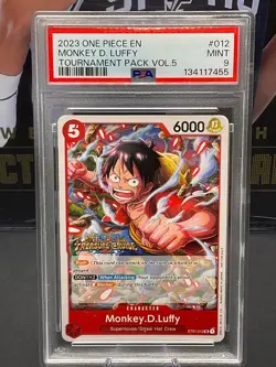 2023 One Piece English ST01-012 Monkey D Luffy Tournament Pack Vol.5 PSA 9 MINT - Image 1