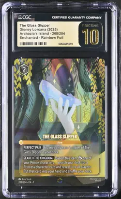 2025 DISNEY LORCANA ARCHAZIAS ISLAND ENCHANTED THE GLASS SLIPPER CGC 10 PRISTINE - Image 1
