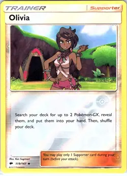 Olivia 119/147 SM Burning Shadows Reverse Holo - Pokemon Card - NM/Uncommon - Image 1