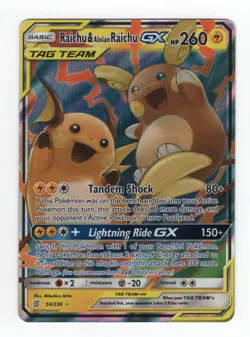 (110015) RAICHU & ALOLAN RAICHU GX 54/236 Pokemon Sun Moon Unified Minds Card - Image 2