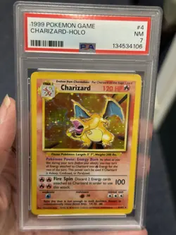 Pokemon 1999 Base Set Charizard Holo Rare #4/102 PSA 7 English TCG Card - Image 1