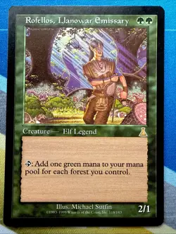 Rofellos, Llanowar Emissary - Urza's Destiny - Magic the Gathering Vintage 1999 - Image 1
