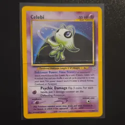 Damaged folded Pokemon Celebi 03/64 Neo Revelation Holo Rare English Unlimited - Image 1