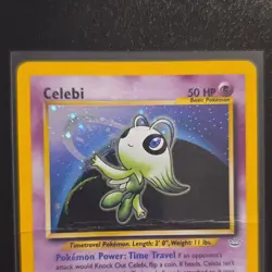 Damaged folded Pokemon Celebi 03/64 Neo Revelation Holo Rare English Unlimited - Image 2