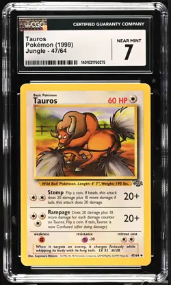 Pokemon - Jungle #47/64 Tauros CGC 7 FREE SHIPPING (US Only) - Image 1