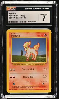 Pokemon - Base Set #060/102 Ponyta CGC 7 FREE SHIPPING (US Only) - Image 1