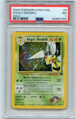 2000 POKEMON GYM CHALLENGE #9 KOGA'S BEEDRILL HOLO - PSA 7 NM (07784) - Image 1