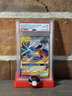 Pokemon 2019 Reshiram & Charizard GX #20 Unbroken Bonds PSA 10 - Image 1