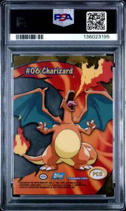 2000 TOPPS POKEMON TV ANIMATION CLEAR CARDS #PC3 CHARIZARD PSA 10 - Image 2