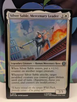 FOIL Silver Sable, Mercenary Leader MTG Marvel's Spider-Man 13 - NM - Image 1