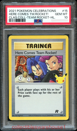 Pokemon Celebrations Here Comes Team Rocket! 15 PSA 10 - Image 1