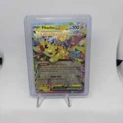 Pokemon TCG Sv08: Surging Sparks Pikachu EX Holo Foil Card 057/191 Double Rare - Image 1