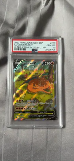 Pokemon TCG Charizard v SWSH260 Sword & Shield Promo Rare PSA 10 - Image 1