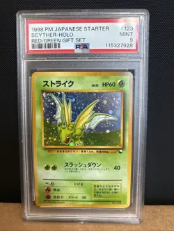 1998 Pokemon Japanese Starter Scyther Holo Gift Set PSA 9 MINT #123 - Image 1