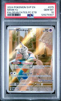 Mimikyu Paldean Fates Pokemon Center Stamp Promo 075 - SVP EN - PSA 10 - Image 1