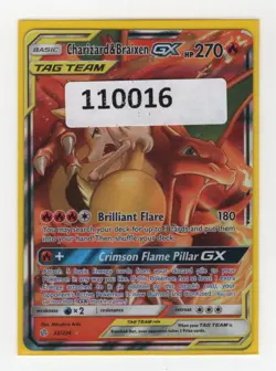 (110016) CHARIZARD & BRAIXEN GX 22/236 Pokemon Sun Moon Unified Minds Card - Image 1
