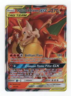 (110016) CHARIZARD & BRAIXEN GX 22/236 Pokemon Sun Moon Unified Minds Card - Image 2