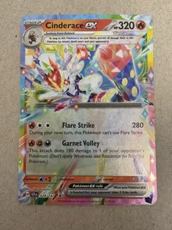 Pokemon - Stellar Crown - Cinderace ex 028/142 - Double Rare Holo NM - Image 1