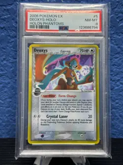 2006 POKEMON EX HOLON PHANTOMS #5 DEOXYS-HOLO PSA 8 - Image 1